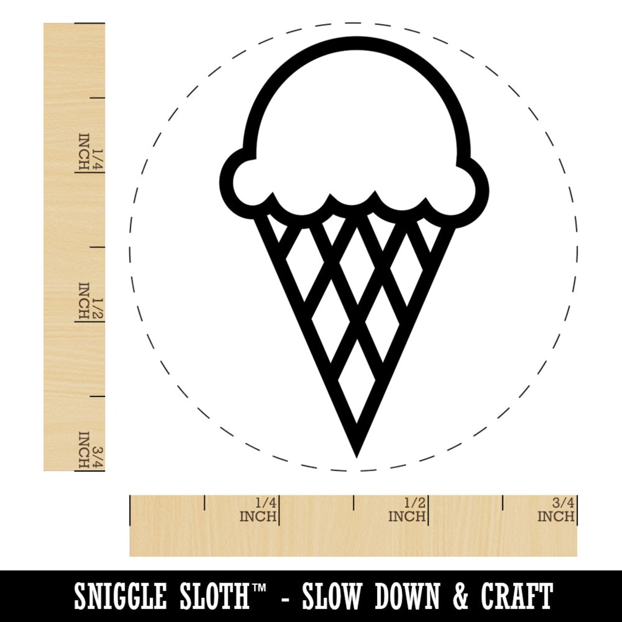Ice Cream Cone Self-Inking Rubber Stamp for Stamping Crafting Planners